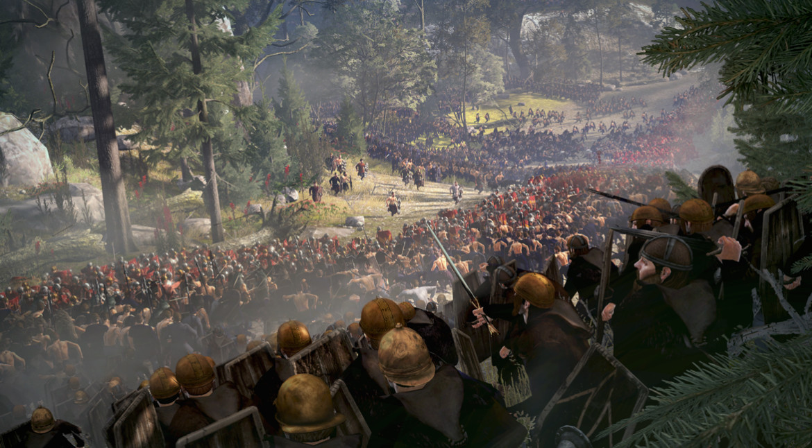 Description from Ancient World Encyclopaedia: “This is an artistic 3D impression of what the Battle of Teutoburg Forest (September, 9 CE) may have looked like. Germanic tribesmen led by Arminius wear down the Roman column, as its general Varus is trying to lead it back to safety. The engagement ended in a crushing Roman defeat.”