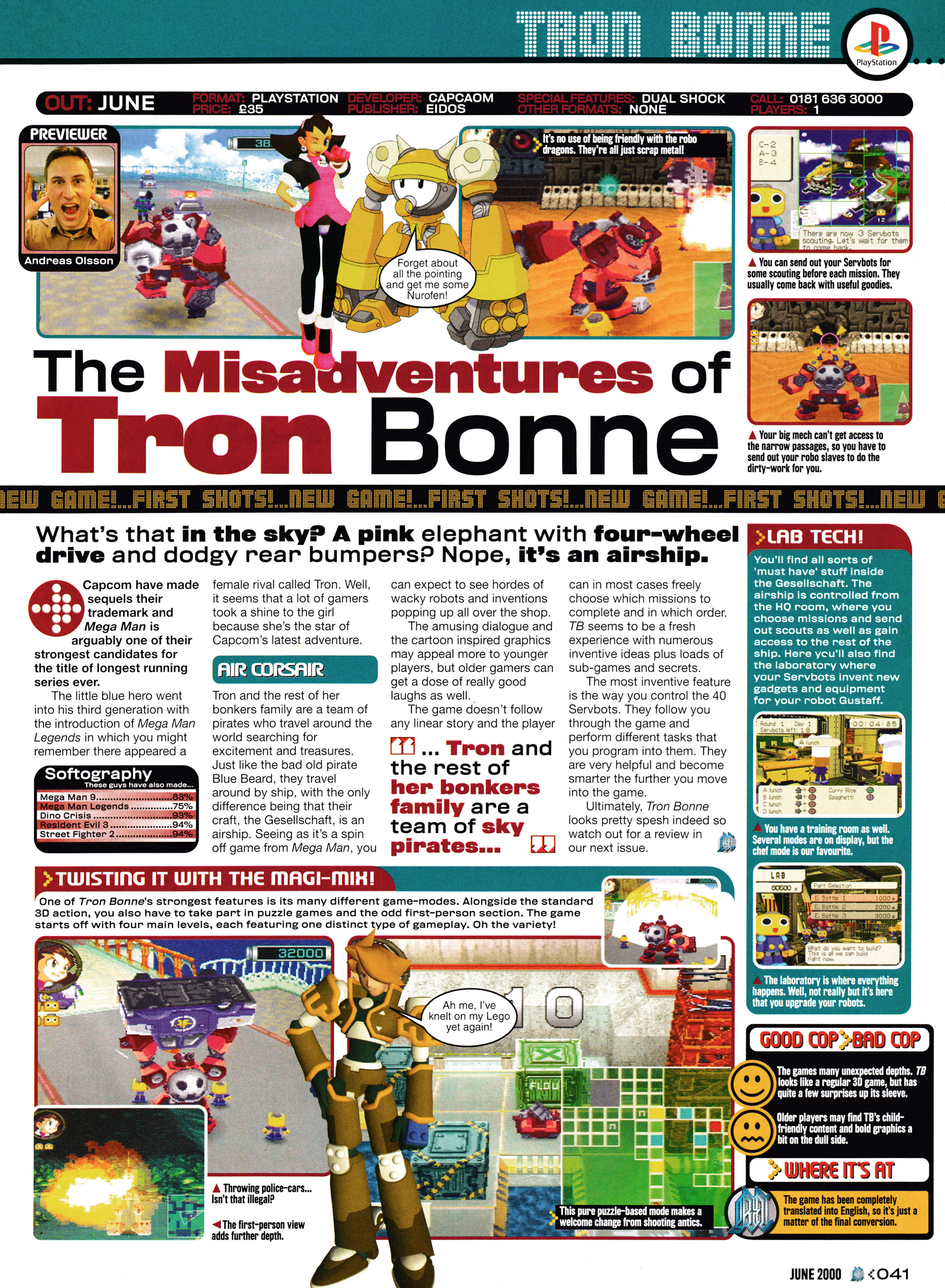 Preview for The Misadventures of Tron Bonne on PSone.
Taken from GamesMaster 95 - June 2000 (UK)
