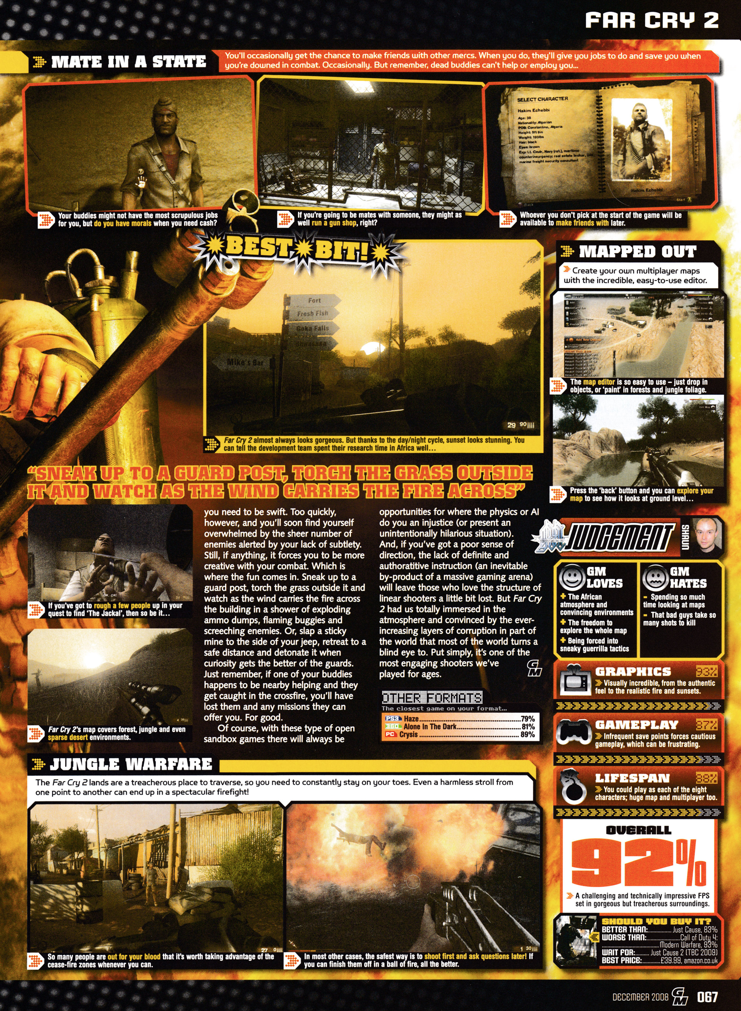 Review for FarCry 2 on Xbox 360 and PlayStation 3 from GamesMaster 205 - December 2008 (UK)

score: 92%