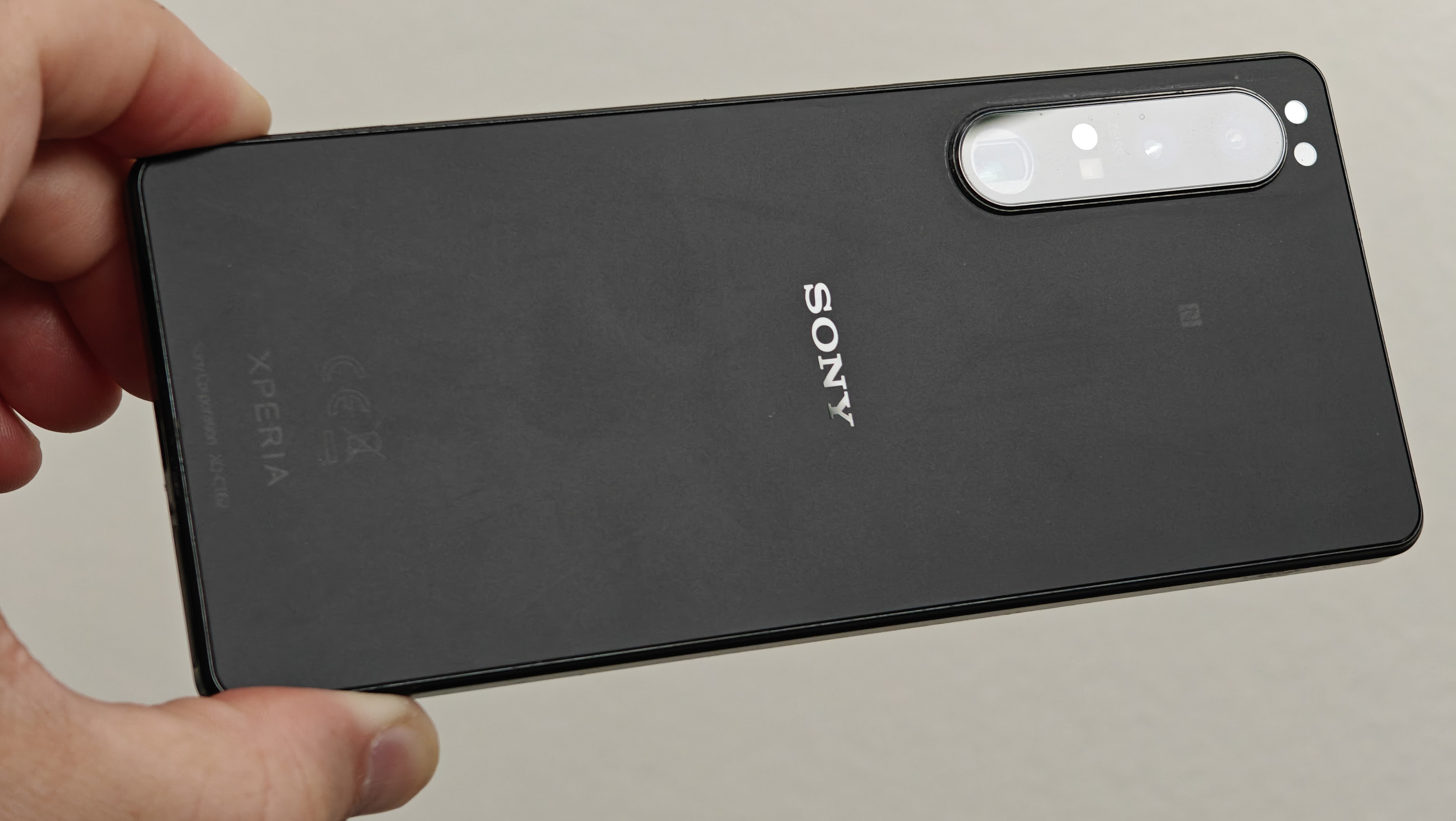 A photo of the sony xperia smartphone, which kept the dedicated camera shutter button, and has genuinely been a useful feature all these years.